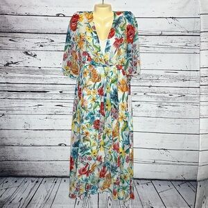 Calvin Klein NWT Size 10 Floral Print High-Low Hemline Dress